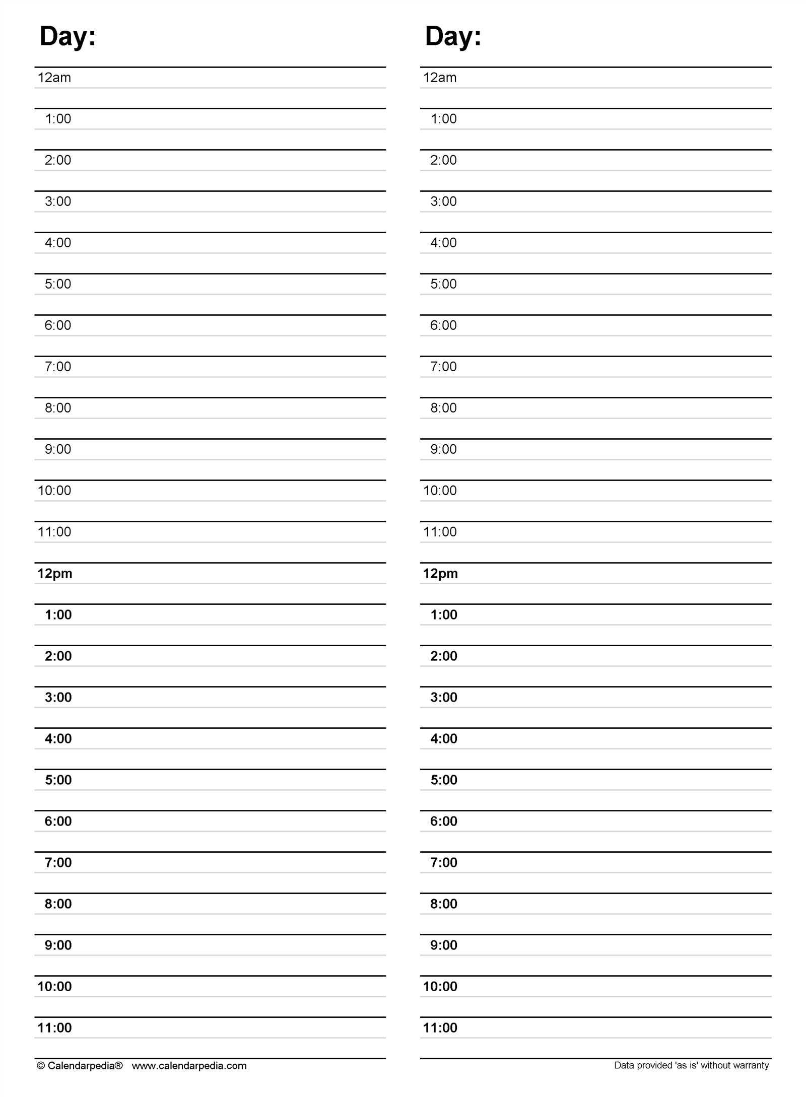 10 day calendar template