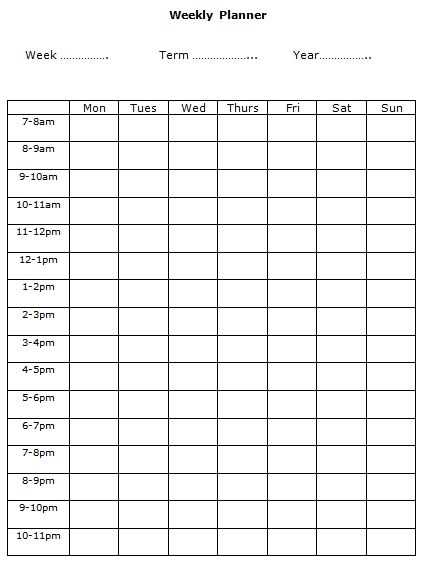10 day calendar template