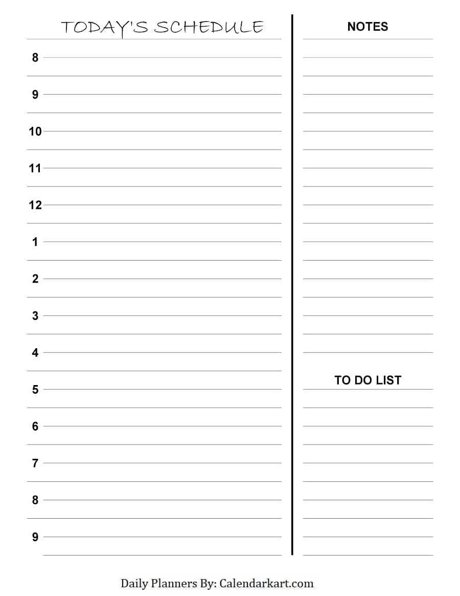 10 day calendar template