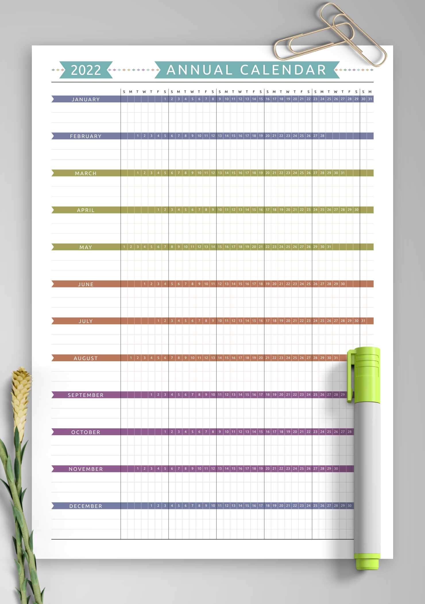 10 year calendar template