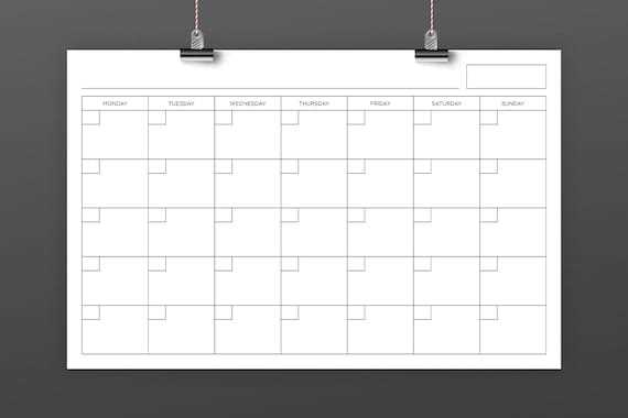 11 by 17 calendar template