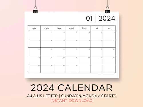 11x17 monthly calendar template