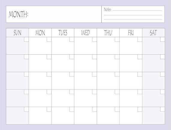 11x17 monthly calendar template