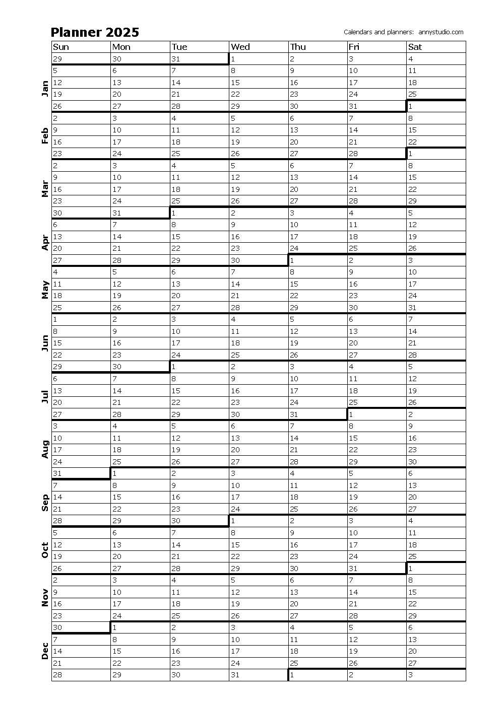 12 month at a glance calendar template