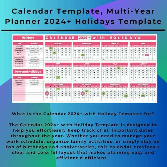 12 month event calendar template