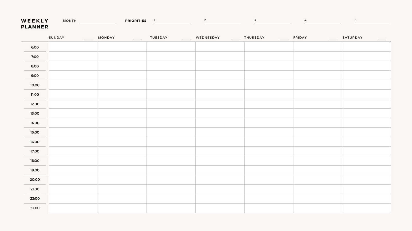 12 week calendar planning template