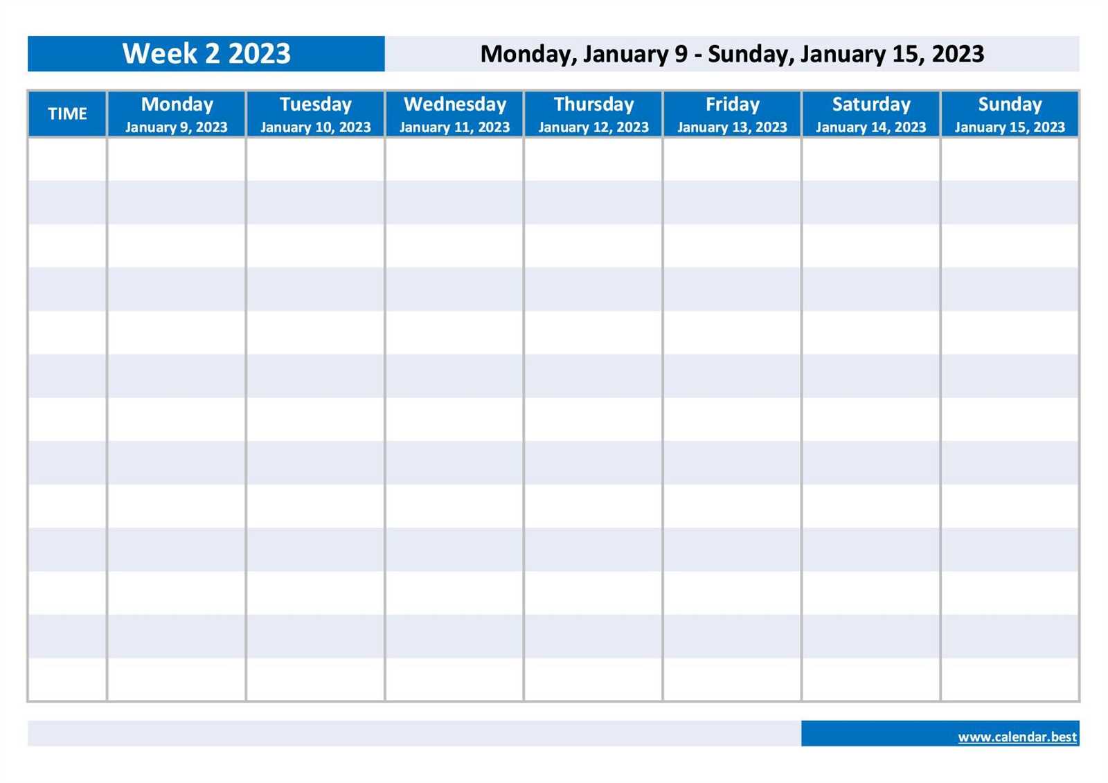 12 week calendar template