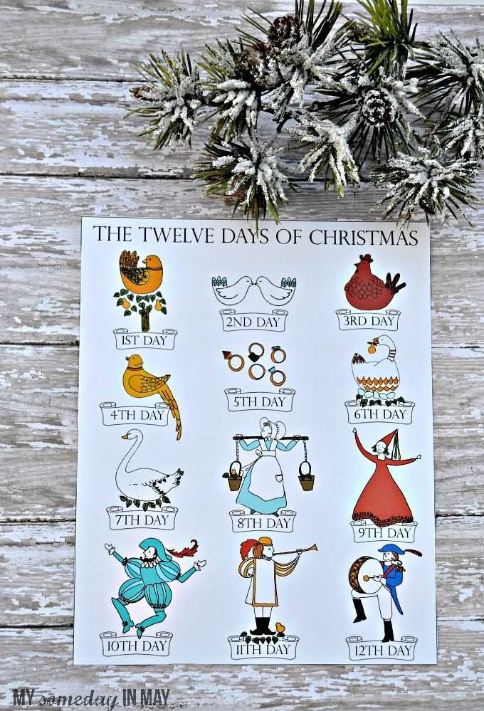 12 days of christmas calendar template