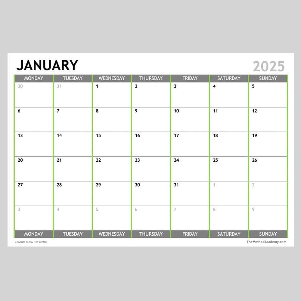 12 month 2025 calendar template