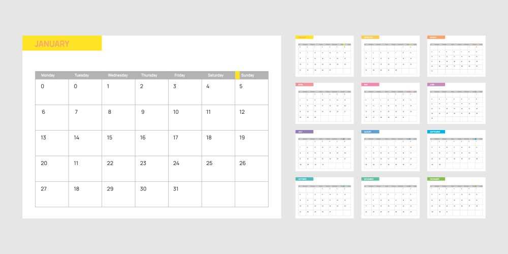 12 month event calendar template