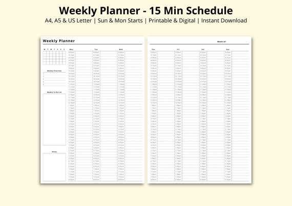 15 day calendar template