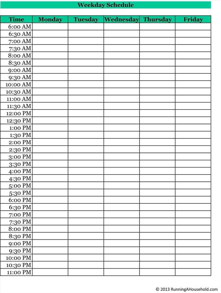 15 minute appointment calendar template