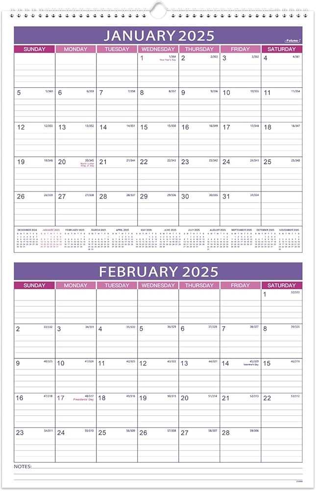 2 month calendar template 2025