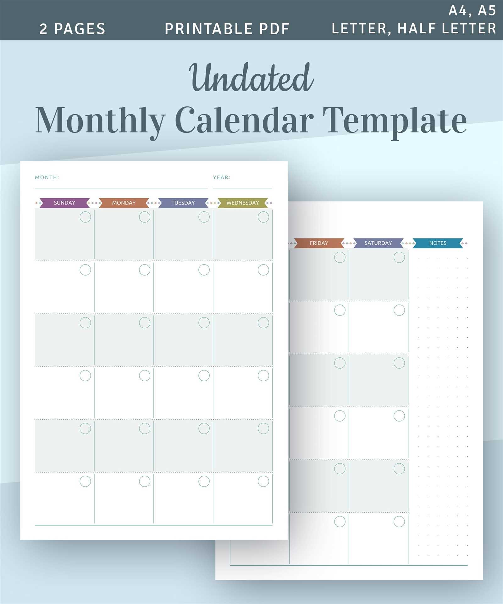 2 month calendar template free