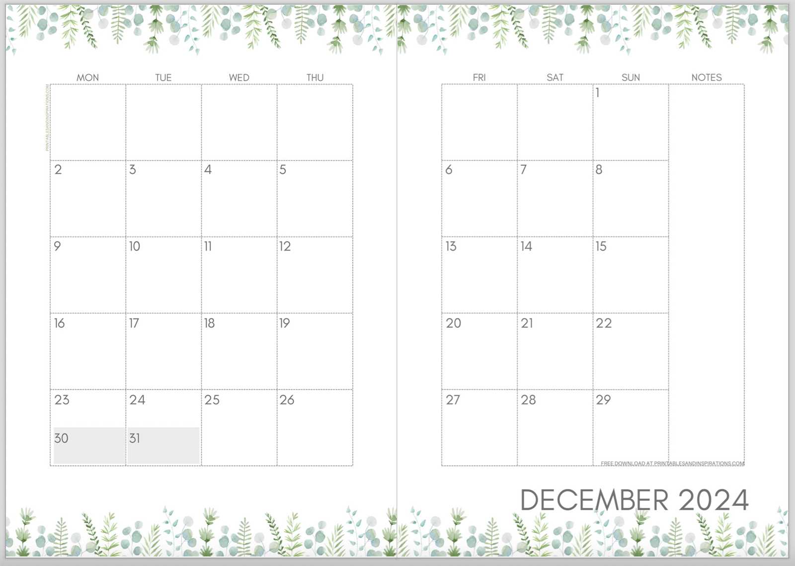 2 month calendar template