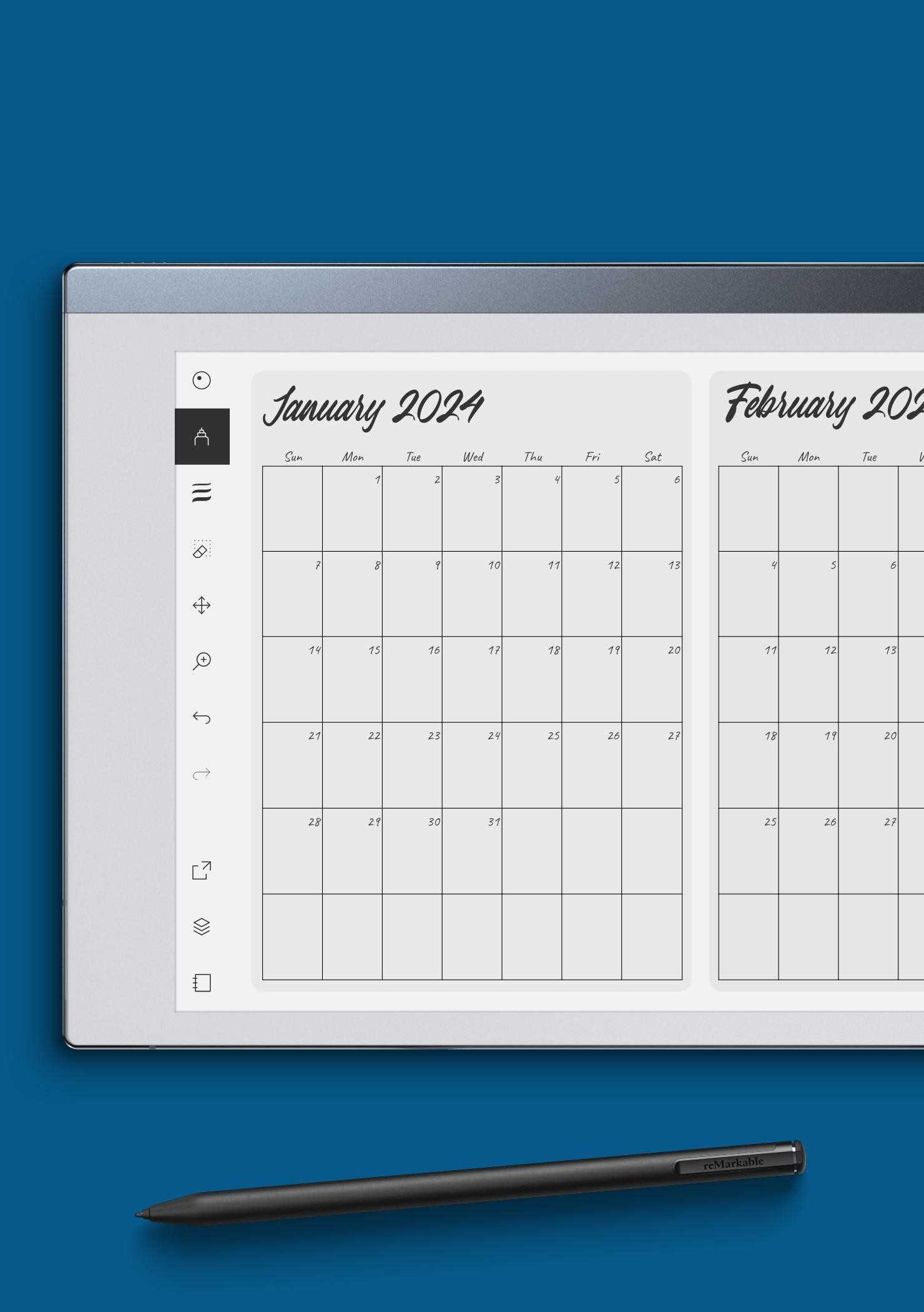 2 month calendar template