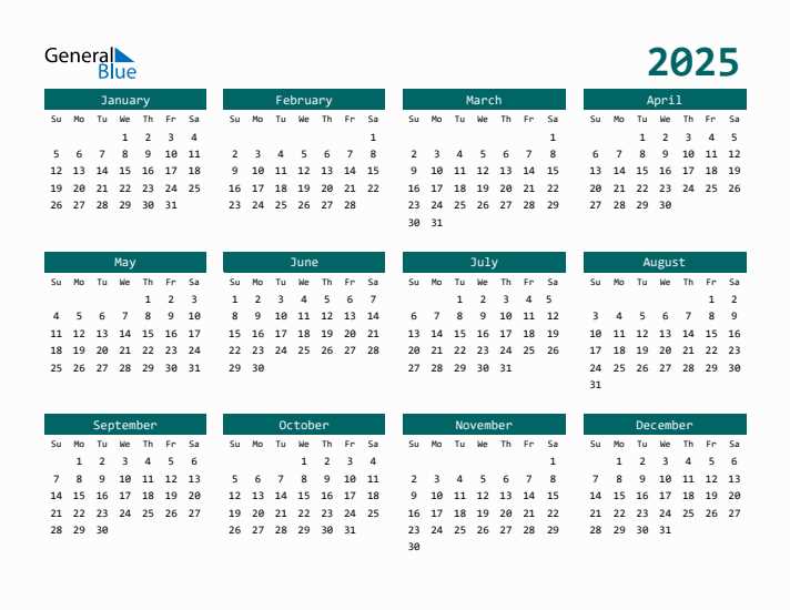 2 page calendar template 2025