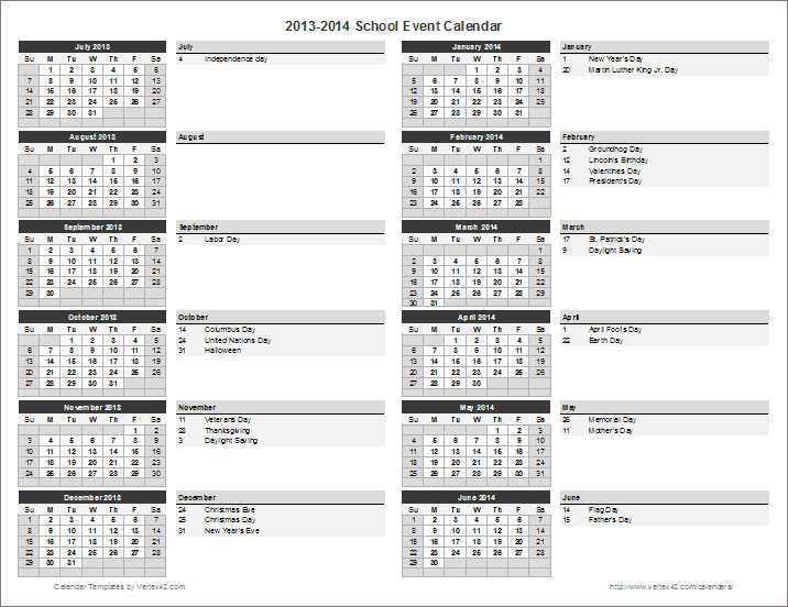 2 year calendar template