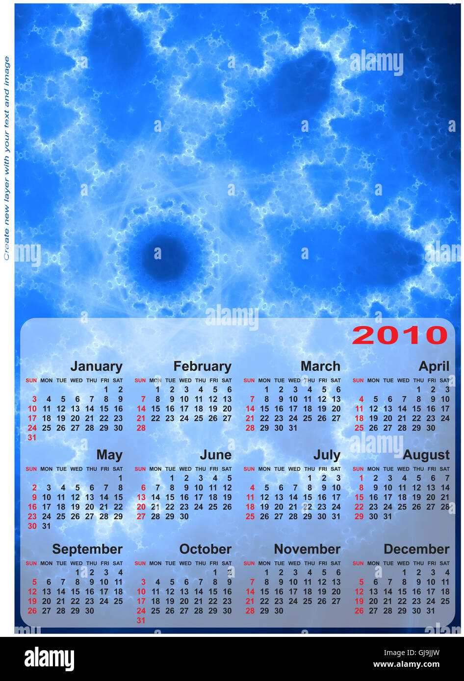 2010 calendar template