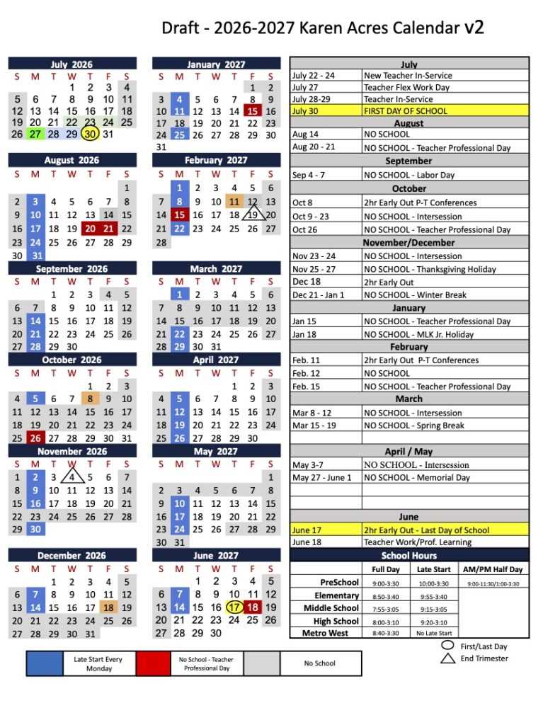 2025 16 academic calendar template