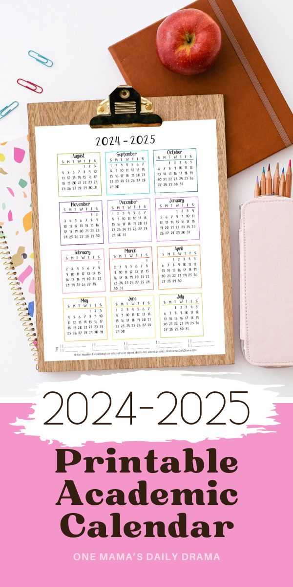 2025 2025 academic calendar template