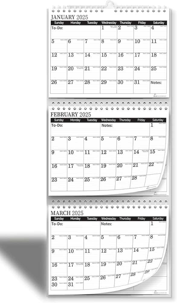 2025 3 month calendar template