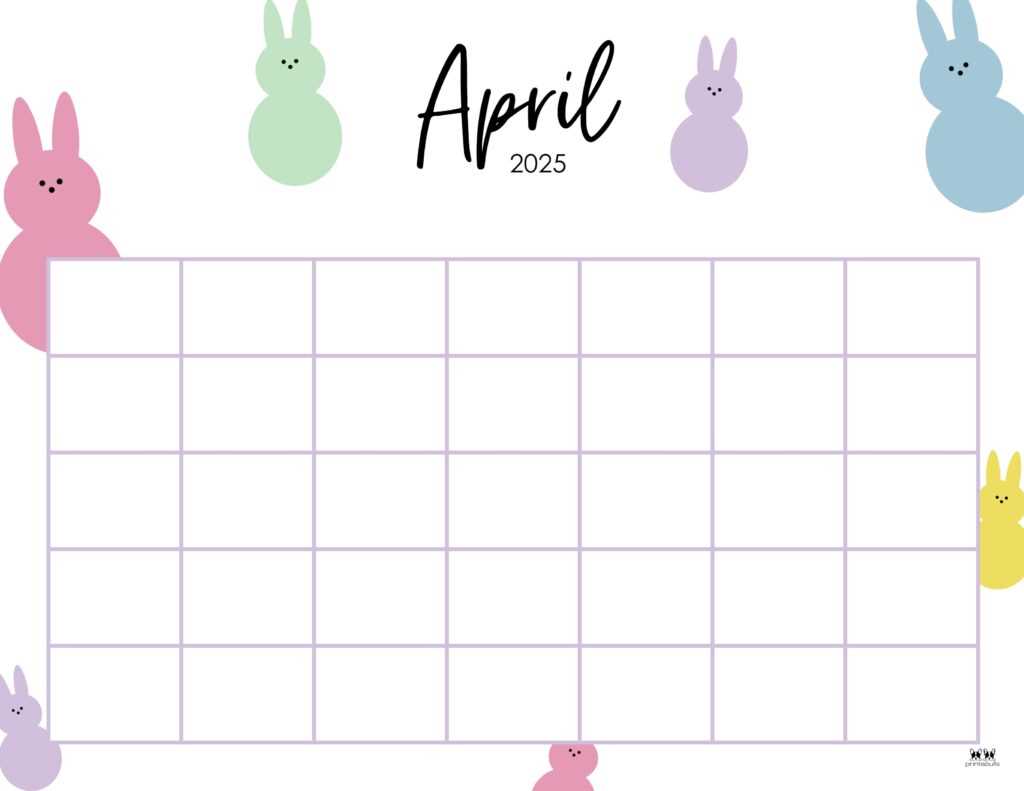 2025 april calendar template