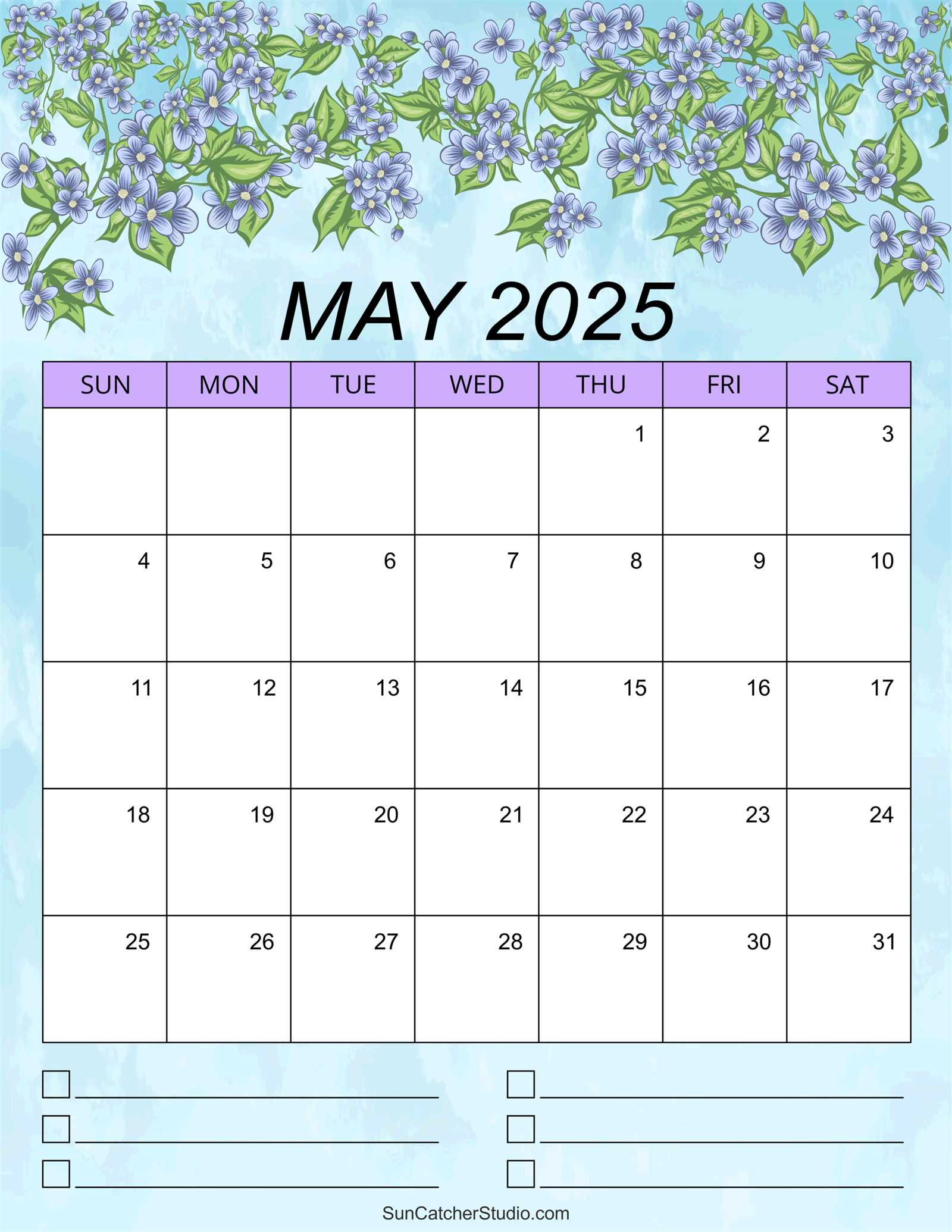 2025 calendar by month template