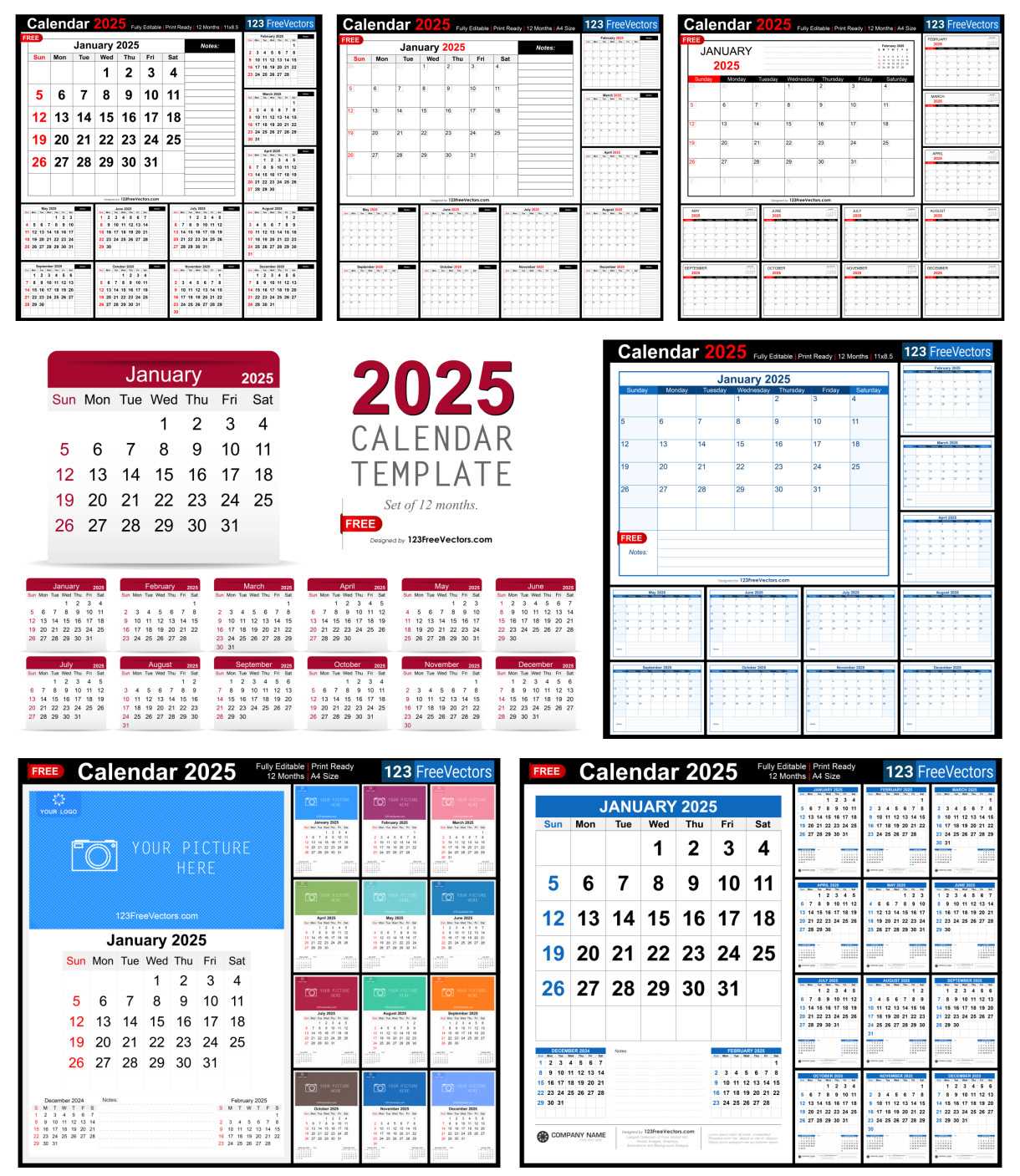 2025 calendar design template