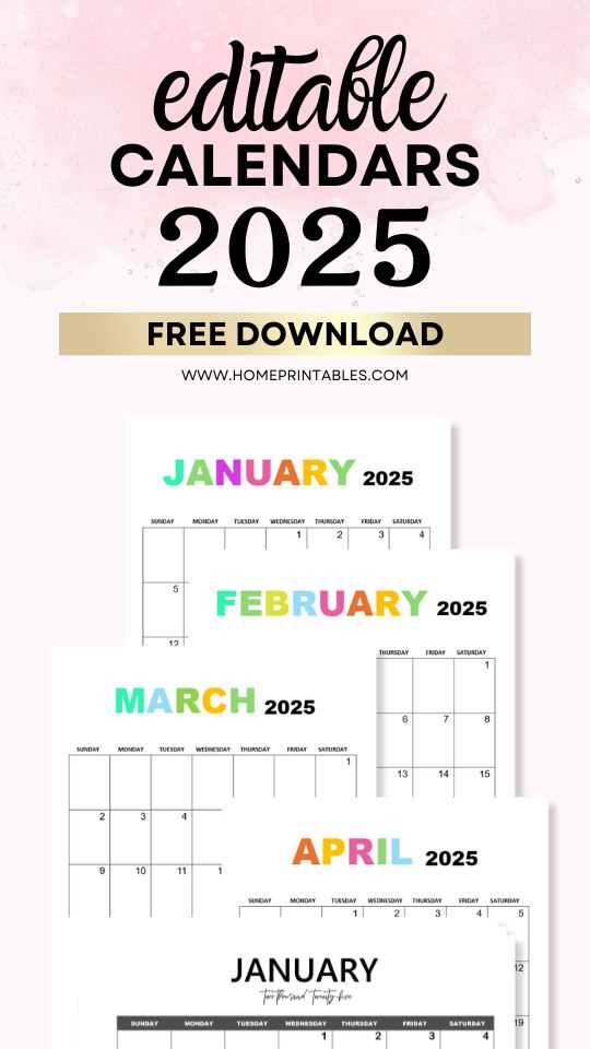 2025 calendar editable template