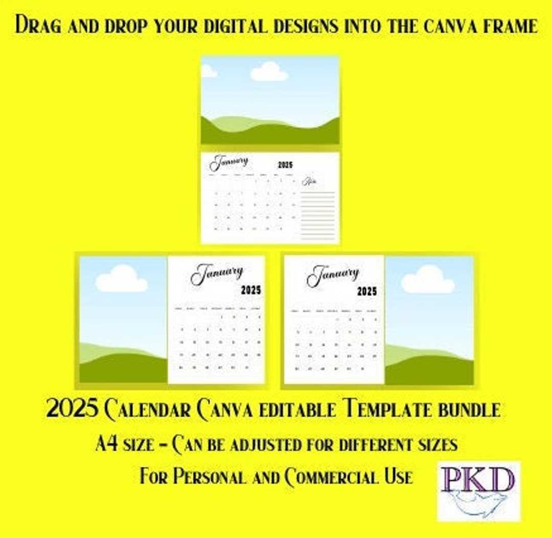 2025 calendar editable template