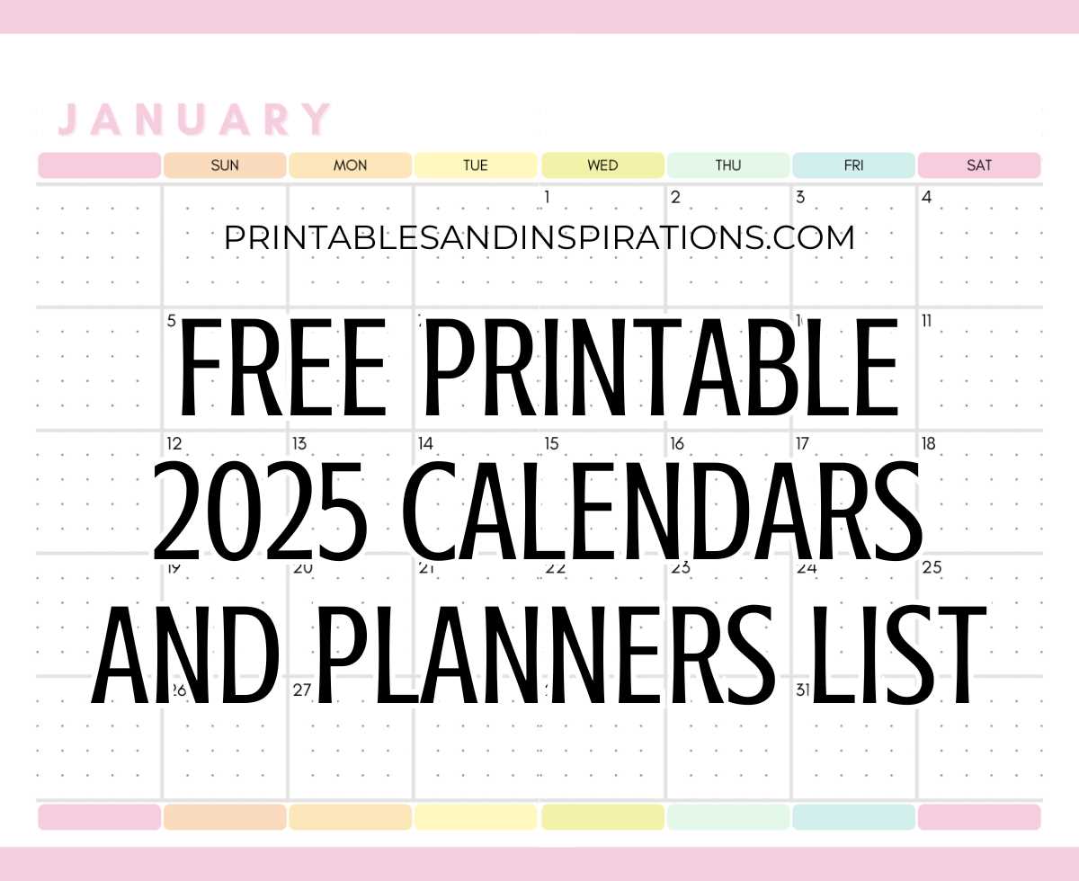 2025 calendar monthly template