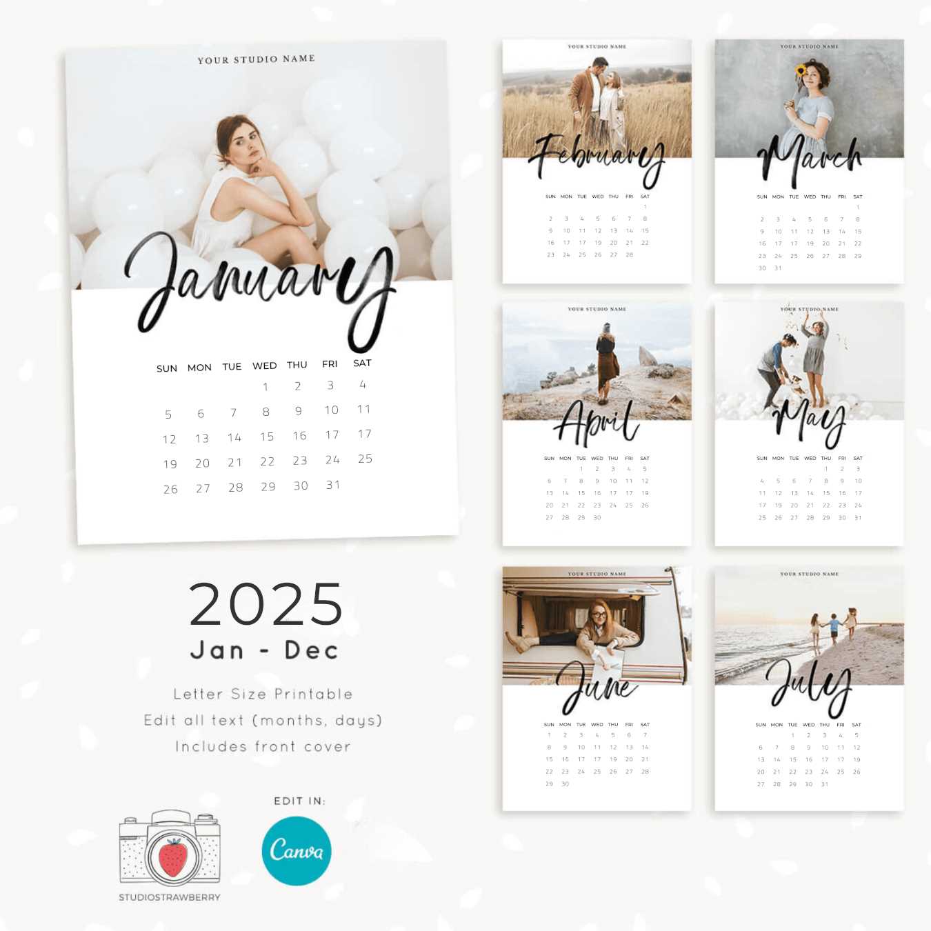 2025 calendar monthly template