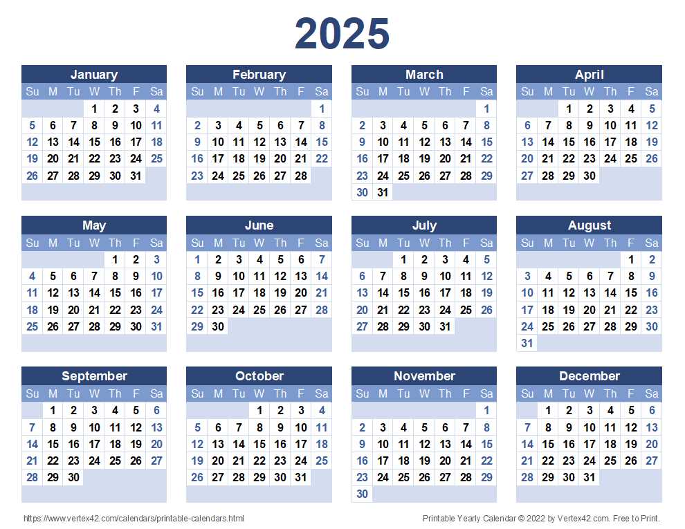 2025 calendar monthly template