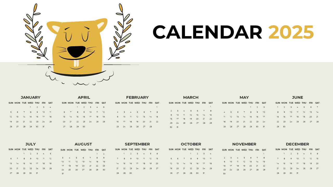 2025 calendar powerpoint template free