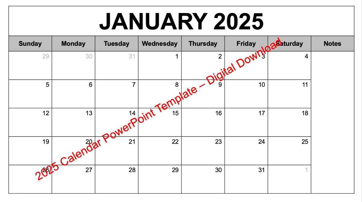 2025 calendar powerpoint template free