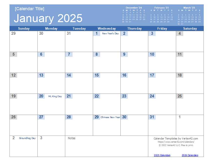 2025 calendar template for powerpoint