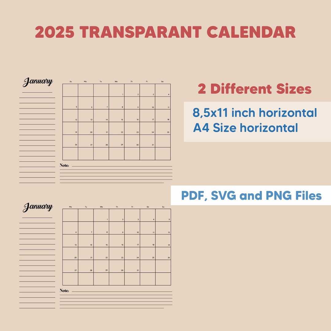 2025 calendar template free printable