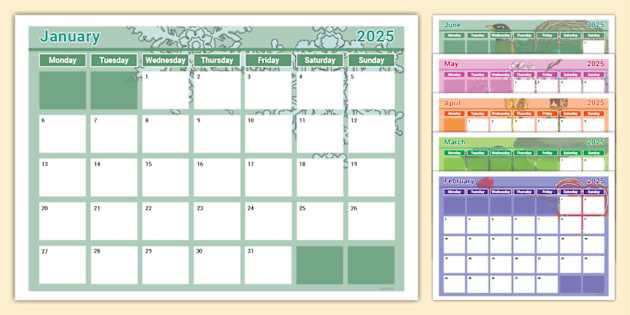 2025 calendar template free printable