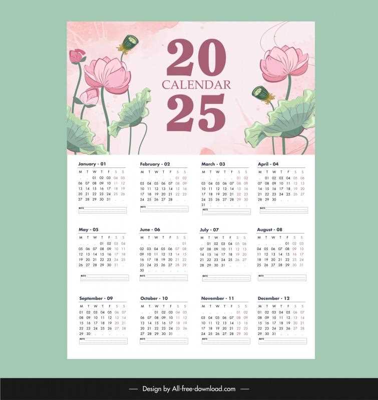 2025 calendar template indesign free