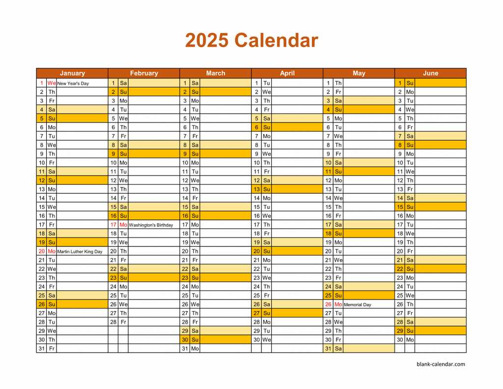 2025 calendar template monthly