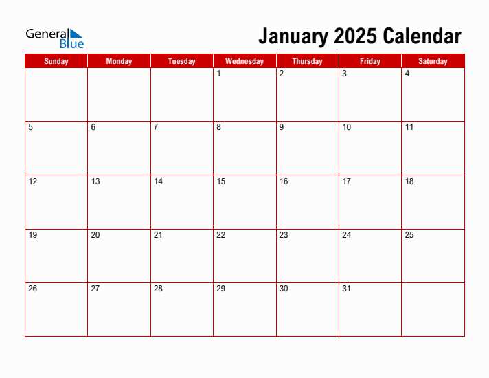 2025 calendar template monthly