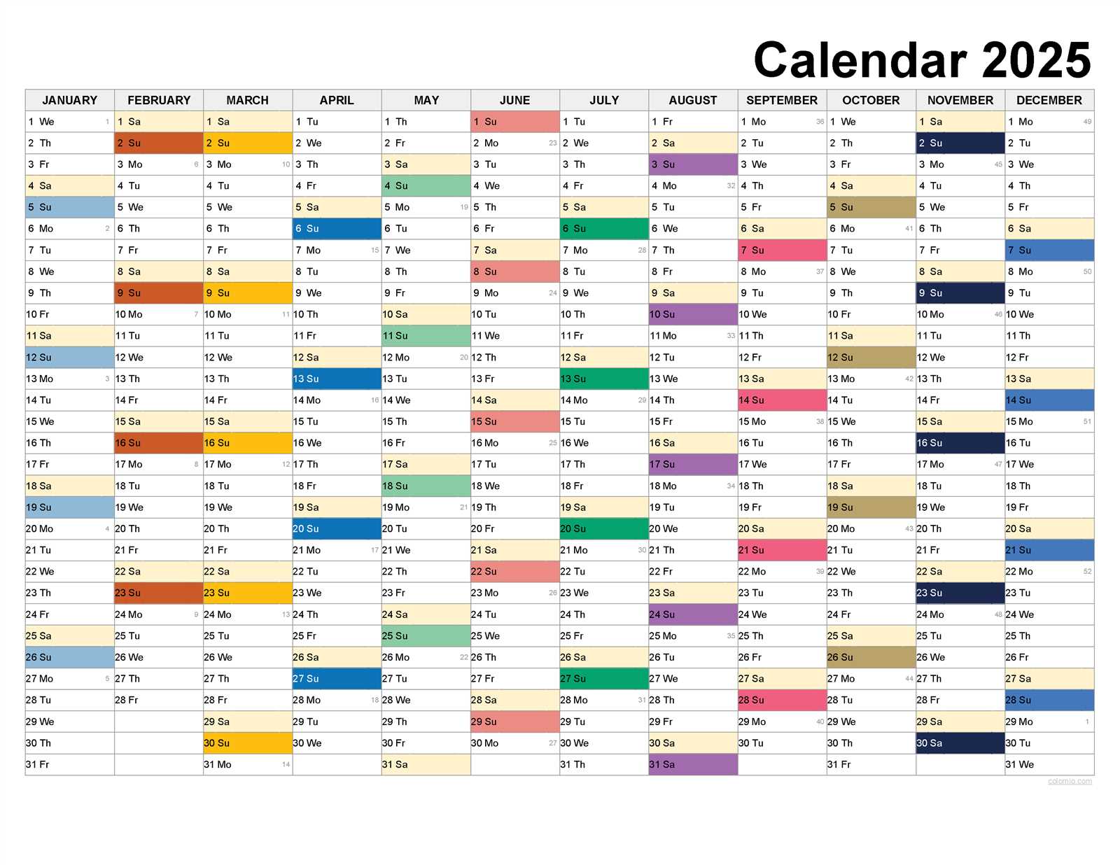 2025 calendar template with lines