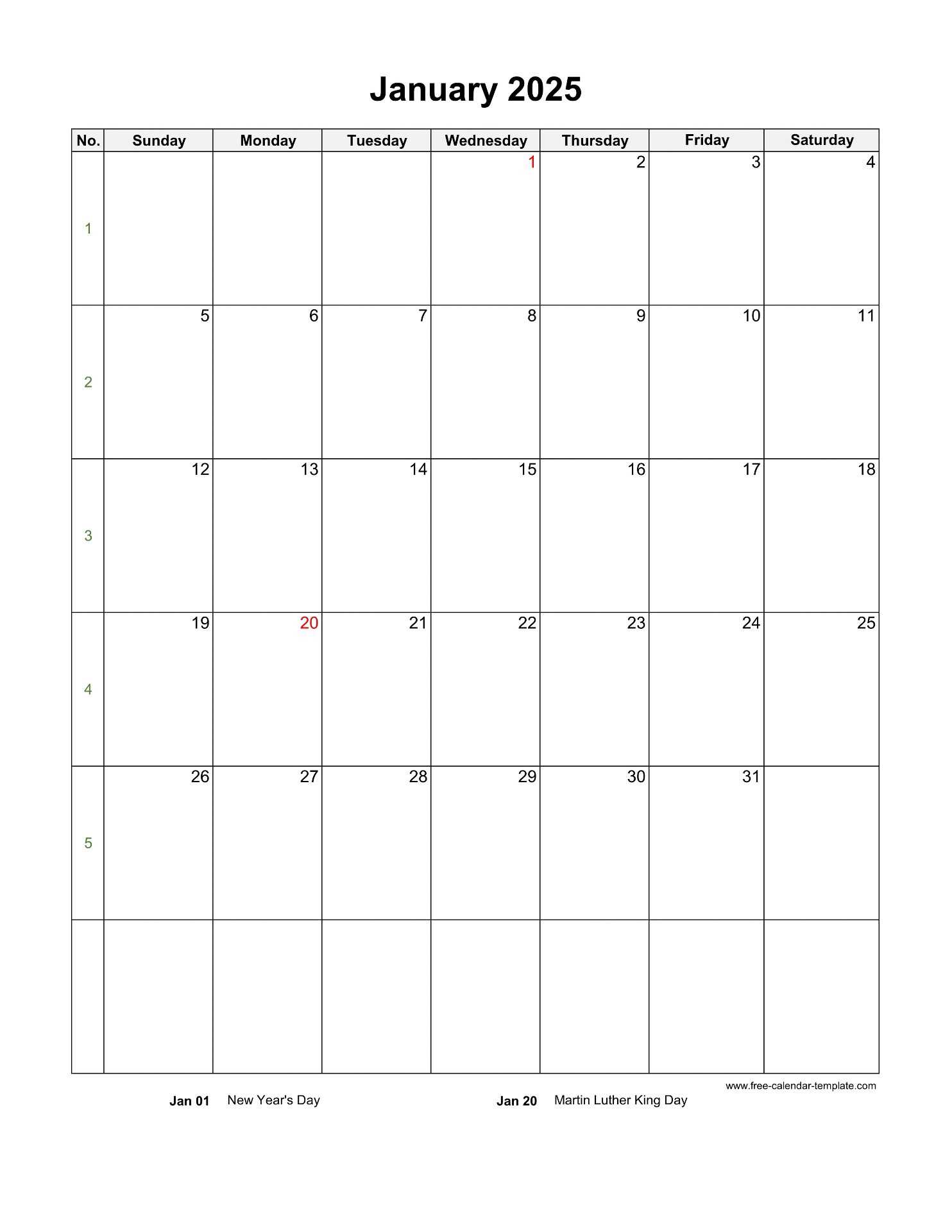 2025 calendar with holidays template