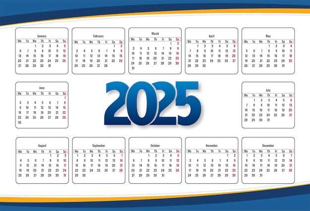 2025 calendar year template