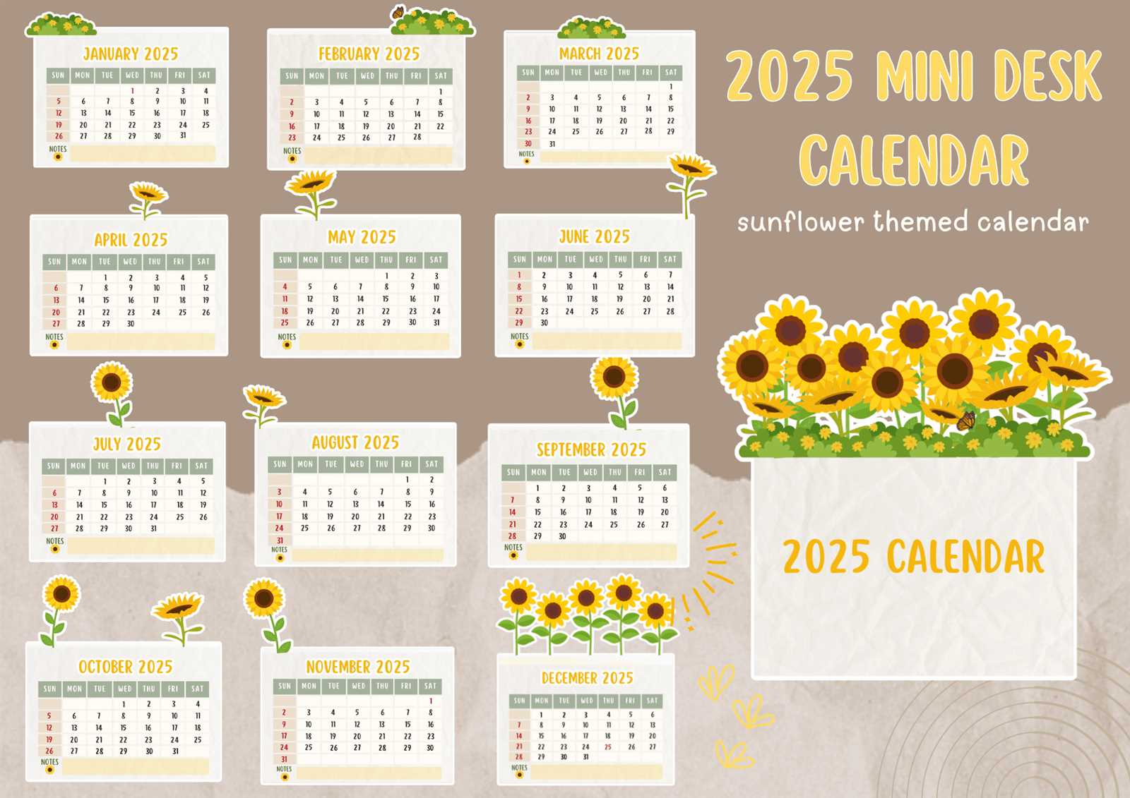 2025 desk calendar template