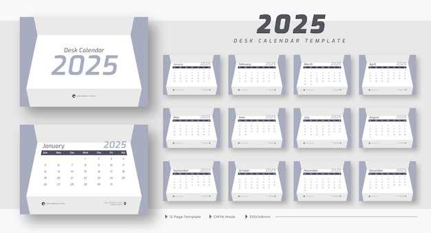 2025 desk calendar template