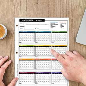 2025 employee attendance calendar template