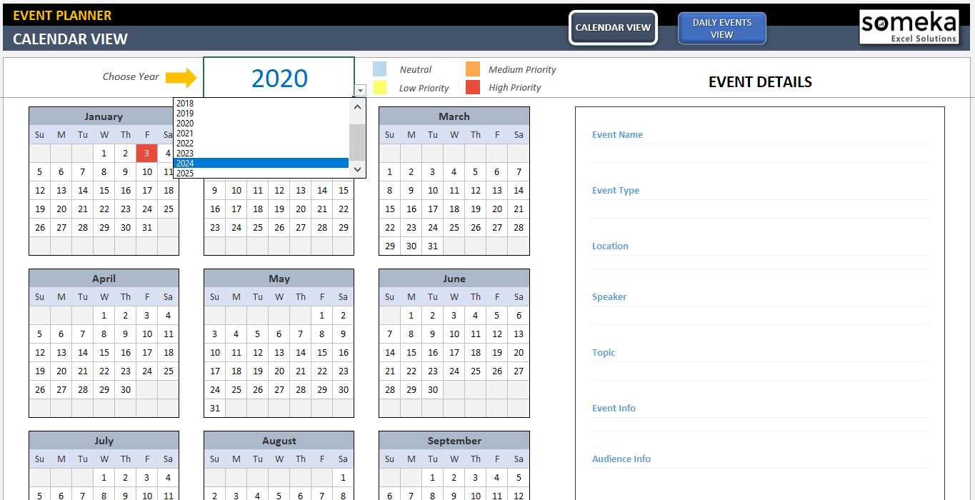 2025 event calendar template