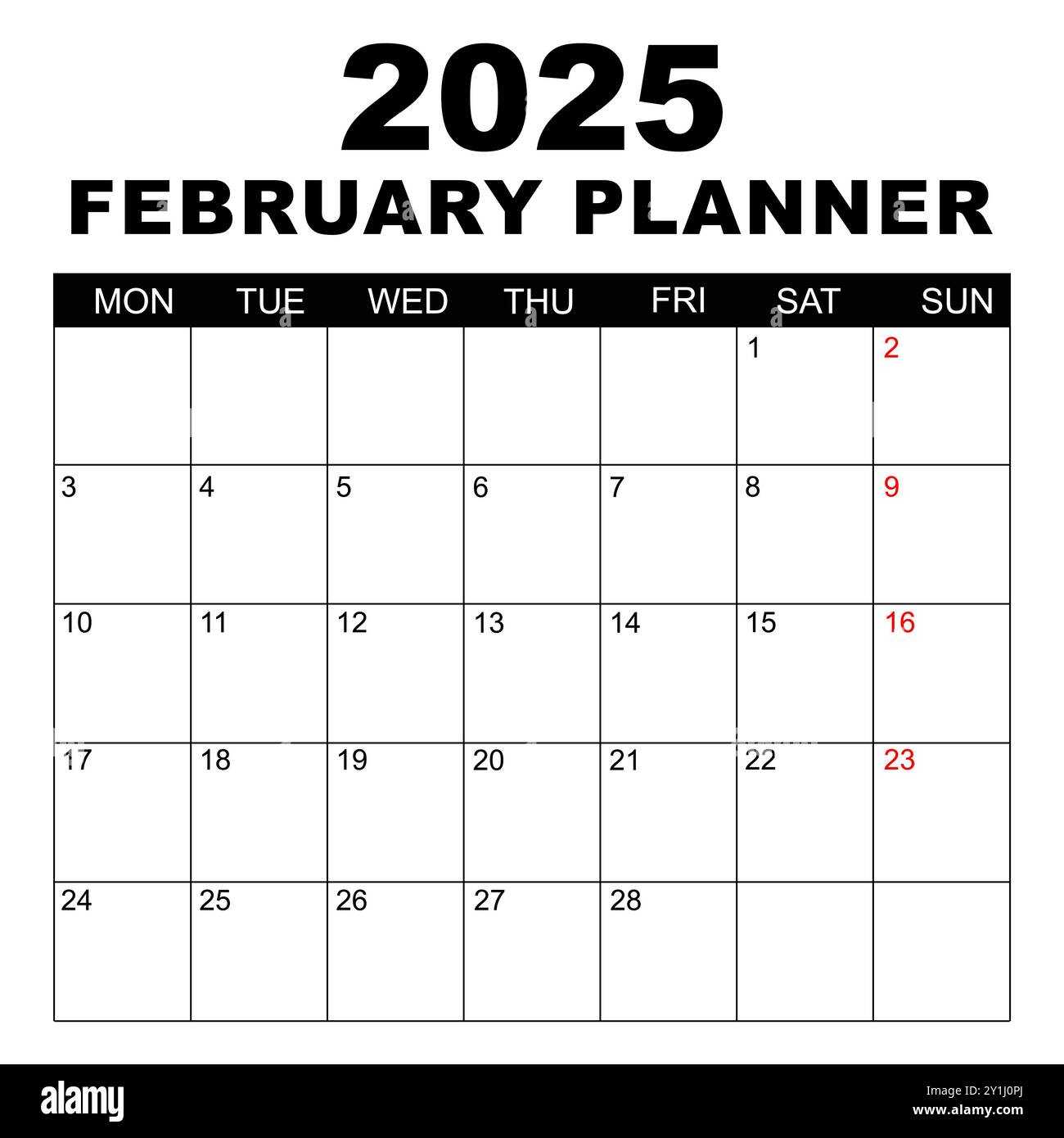 2025 february calendar template